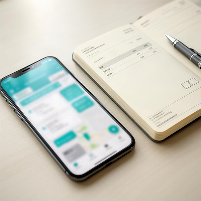 Экран смартфона с заказом доставки рядом с блокнотом для подсчёта комиссии сервиса